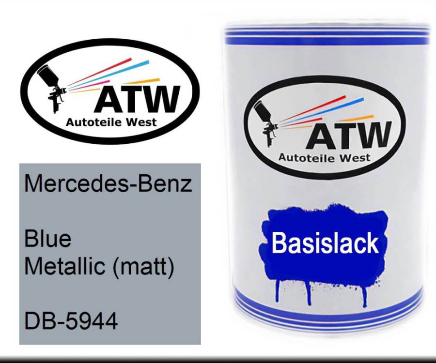 Mercedes-Benz, Blue Metallic (matt), DB-5944: 500ml Lackdose, von ATW Autoteile West.